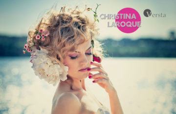 Christina La Roque Христина Дмитрик wearing flower headress by lake